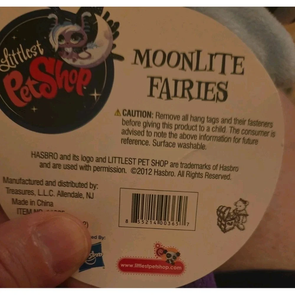 Littlest Pet Shop Purple Moonlite Fairies Plush LPS 2012 Hasbro NWT Whimsical